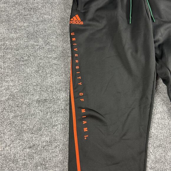 Miami Hurricanes Pants Mens XL Black College Football Team Issued Track Adidas - Picture 3 of 12